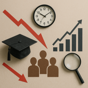 image showing decreased graduation rates and increasing employment trends